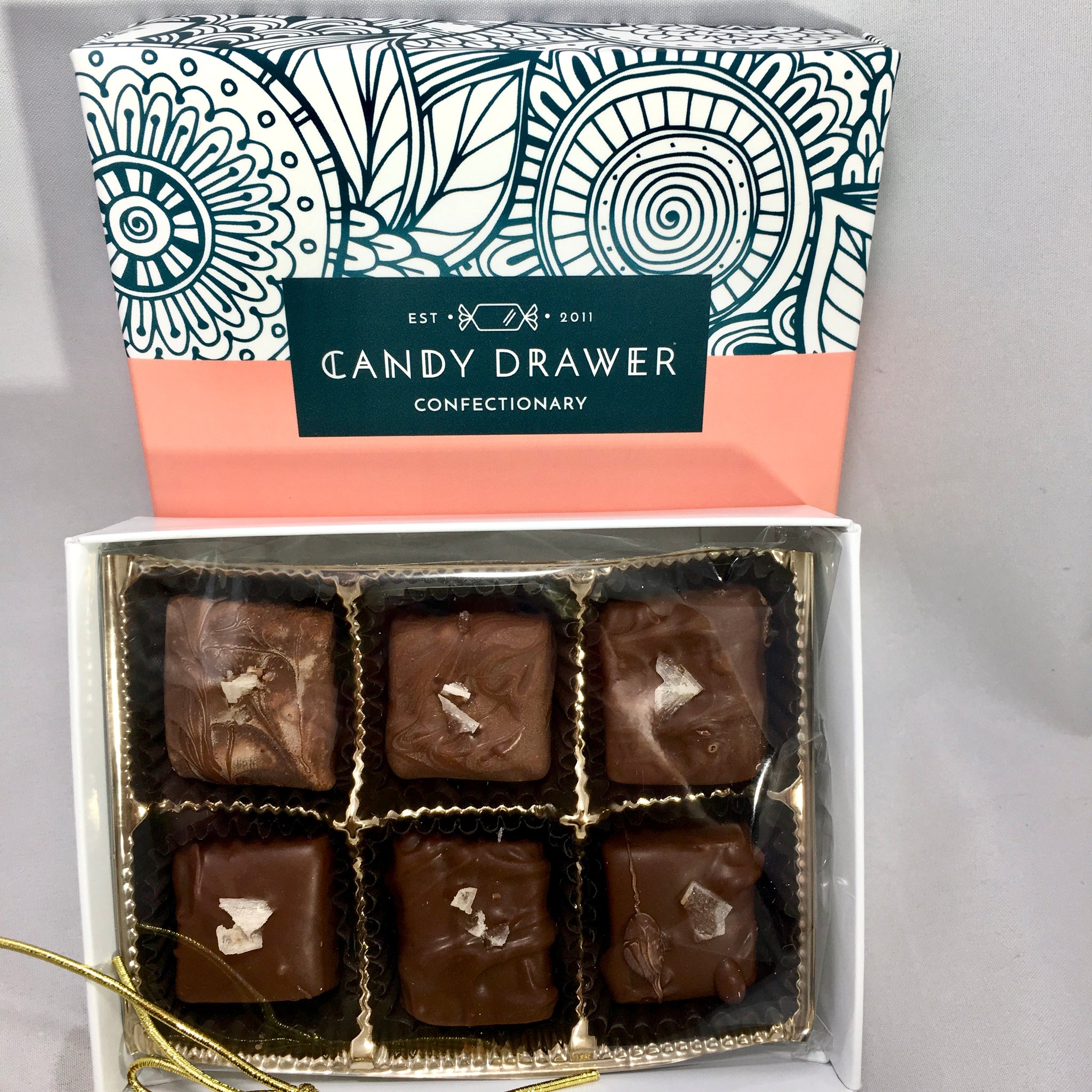 Milk Chocolate Covered Original Smoked Salt Hoss Caramels-6 piece box